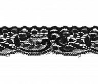 1" Stretch Lace 10 Mtr Card Black (03) - Click Image to Close